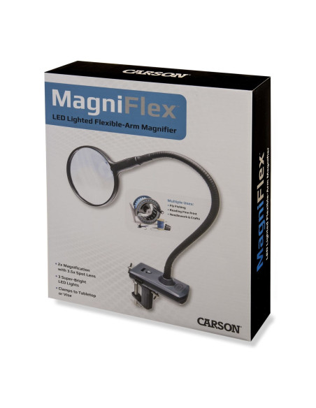 MagniFlex Carson Optical illuminated flexible arm magnifier