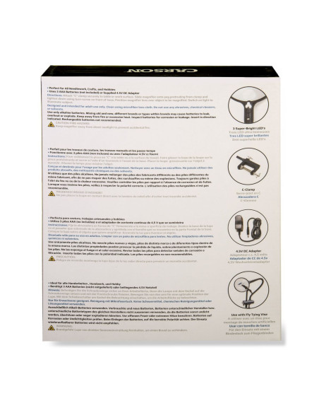 MagniFlex Carson Optical illuminated flexible arm magnifier