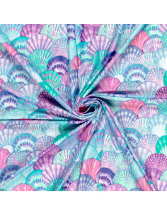 Lycra swimsuit fabric - Blue seashell 2
