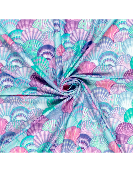 Lycra swimsuit fabric - Blue seashell