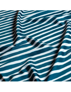 Teal striped lycra swimsuit fabric