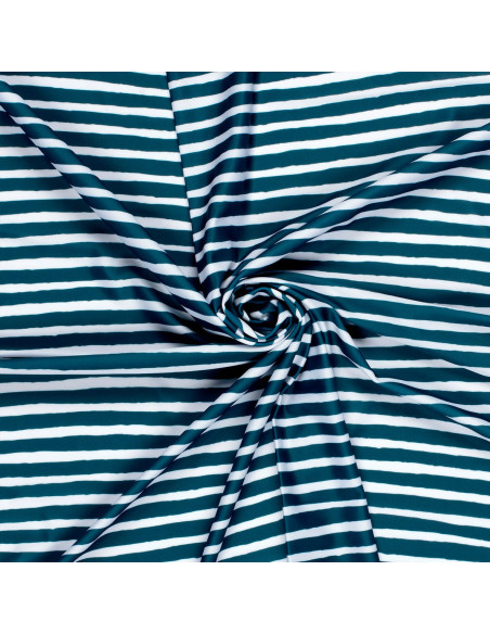 Teal striped lycra swimsuit fabric