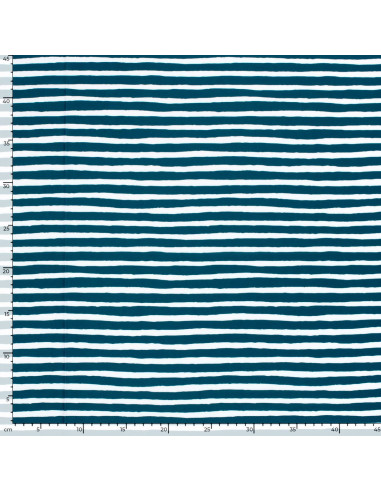 Teal striped lycra swimsuit fabric