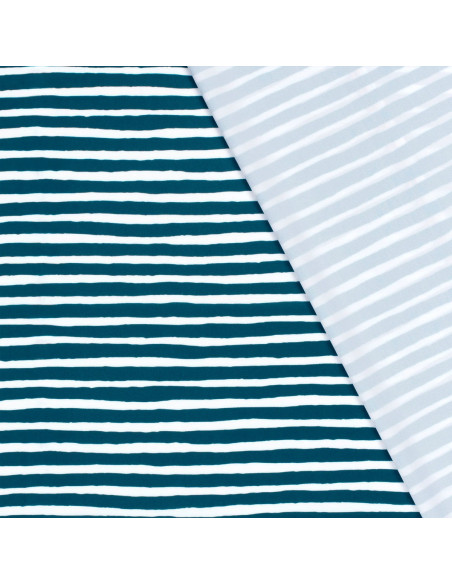 Teal striped lycra swimsuit fabric