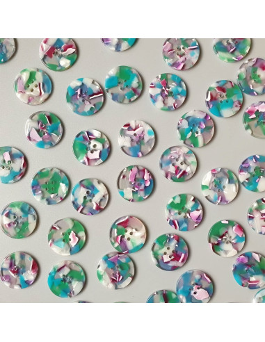 Card of 6 buttons in bio-resin 25 mm 4 holes - Southend On Sea