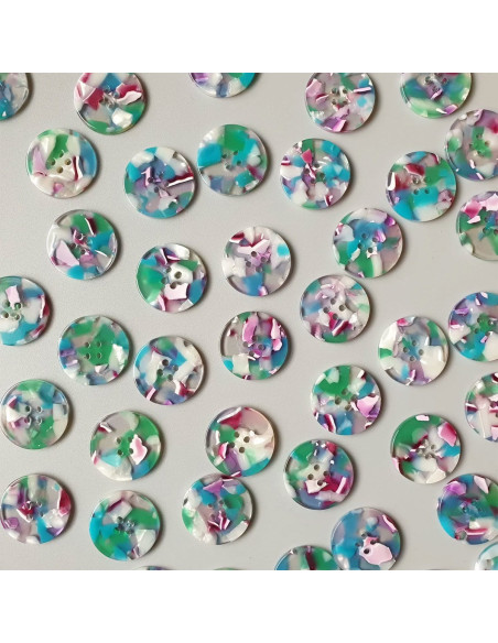 Card of 6 buttons in bio-resin 25 mm 4 holes - Southend On Sea