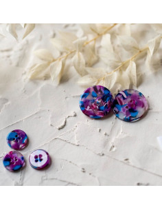 Pack of 15 buttons in bioresin 15 mm 4 holes - Lucid 2