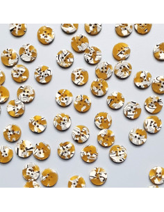 Pack of 15 buttons in bioresin 15 mm 4 holes - Savanna 2