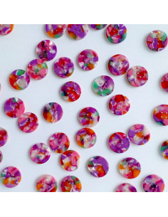 Pack of 10 bioresin buttons 20 mm 4 holes - Bloom 2