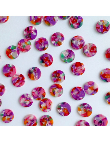 Pack of 10 bioresin buttons 20 mm 4 holes - Bloom