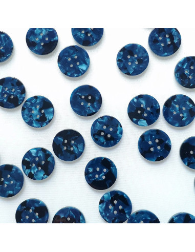 Card of 6 buttons in bioresin 25 mm 4 holes - Nightshade