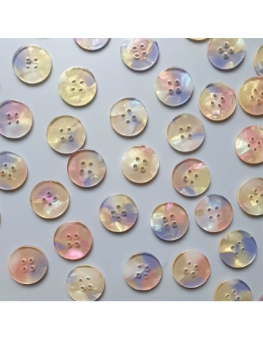Card of 6 buttons in bio-resin 25 mm 4 holes - Mystic Meg