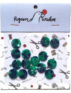 Pack of 15 buttons in bioresin 15 mm 4 holes - Wicked