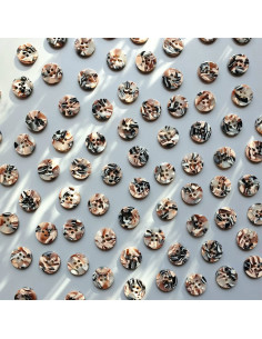 Pack of 15 buttons in bioresin 15 mm 4 holes - Granite 2