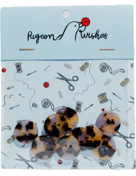 Pack of 10 buttons in bioresin 20 mm 4 holes - Beguiled