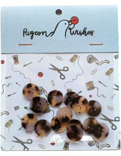 Pack of 15 buttons in bioresin 15 mm 4 holes - Beguiled