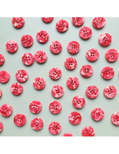 Card of 6 buttons in bio-resin 25 mm 4 holes - Barbiecore