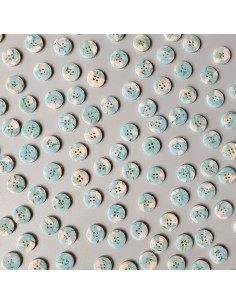 Pack of 15 buttons in bioresin 15 mm 4 holes - Bliss 2