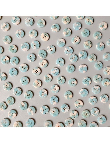 Pack of 15 buttons in bioresin 15 mm 4 holes - Bliss
