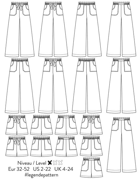 Pants Pattern Legend - Atelier Scämmit
