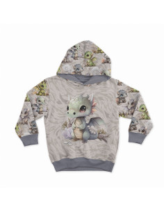 Lightweight sweatshirt fabric panel 40 cm x 50 cm - Dragon 2