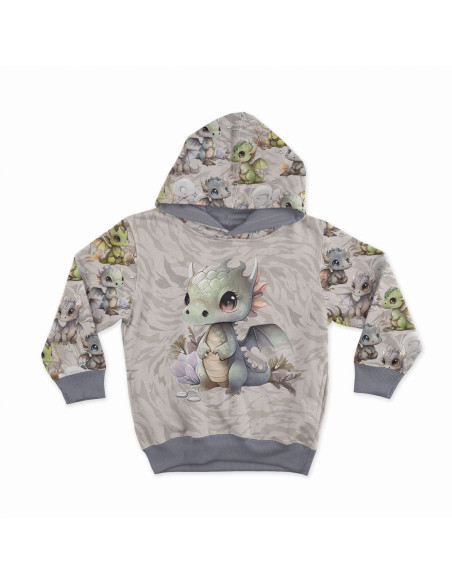Lightweight sweatshirt fabric panel 40 cm x 50 cm - Dragon