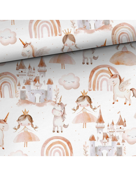 Premium cotton fabric - Princess and unicorn