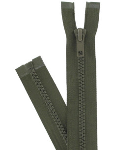 Dark khaki synthetic separating zipper