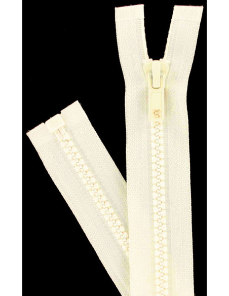 Off-white synthetic separating zipper
