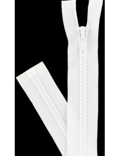 Synthetic separable zipper - White