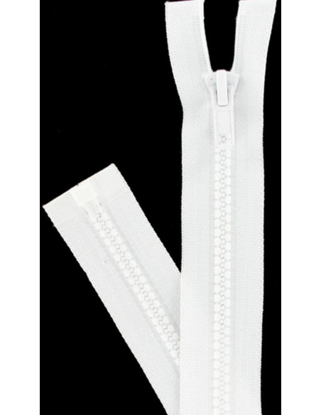 Synthetic separable zipper - White