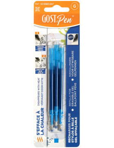 Set of 3 refills for heat-erasable ballpoint pens - Turquoise