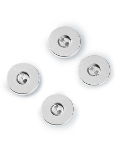 Set of 3 magnetic sew-on buttons - Silver 2