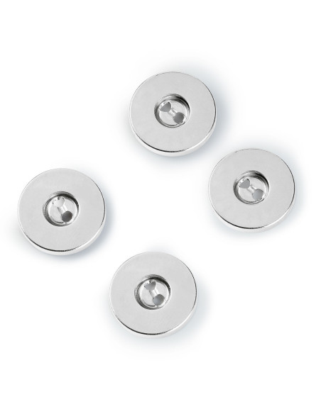 Set of 3 magnetic sew-on buttons - Silver