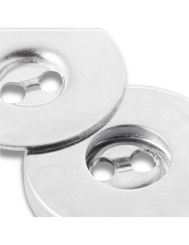 Set of 3 magnetic sew-on buttons - Silver