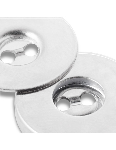 Set of 3 magnetic sew-on buttons - Silver