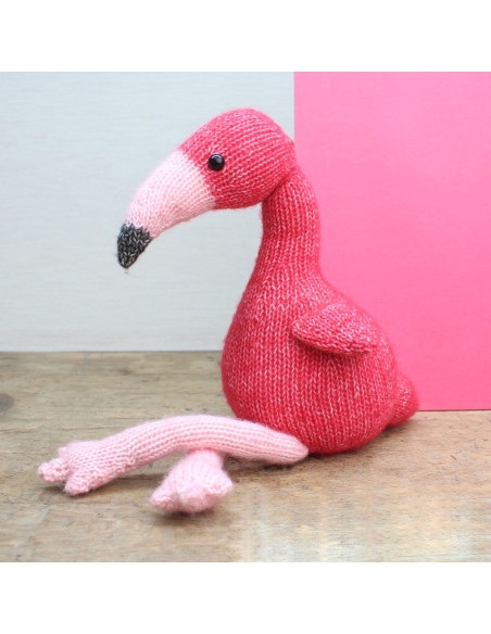 Knitting kit - Chris the flamingo