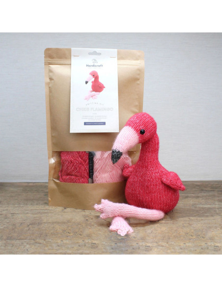 Knitting kit - Chris the flamingo
