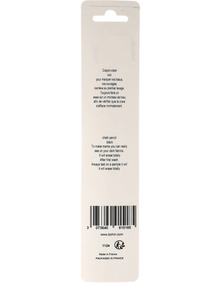 Zebra Chalk Pencil Bohin - Black