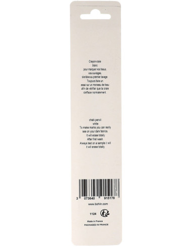 Zebra Bohin Chalk Pencil - White