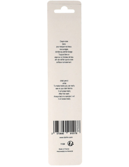 Zebra Bohin Chalk Pencil - White