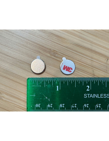 Magnetic adhesive discs for patchwork ruler handles