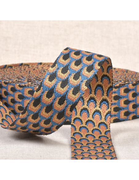 Peacock pattern strap - Denim blue