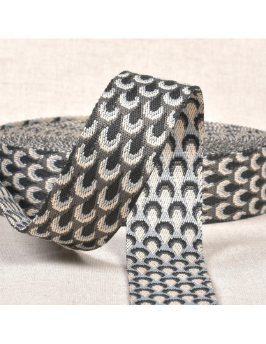 Peacock pattern strap - Gray black