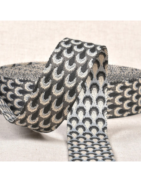 Peacock pattern strap - Gray black
