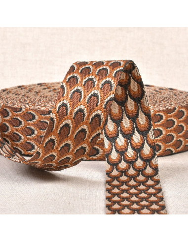 Peacock pattern strap - Rust