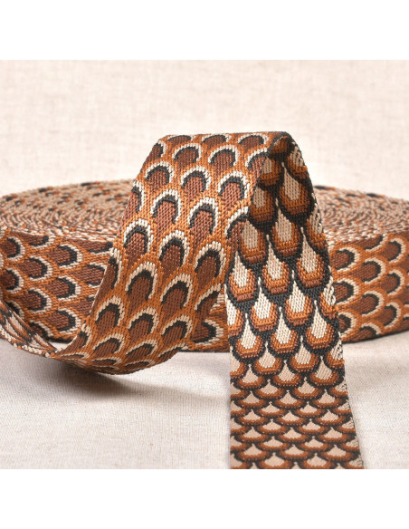Peacock pattern strap - Rust