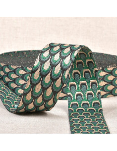 Peacock pattern strap - Khaki green