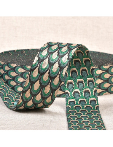 Peacock pattern strap - Khaki green