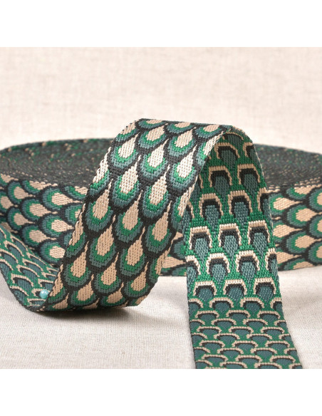 Peacock pattern strap - Khaki green